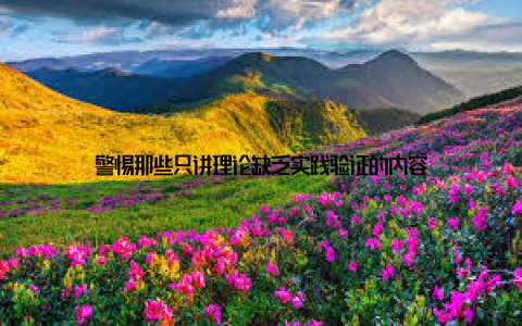 警惕那些只讲理论缺乏实践验证的内容