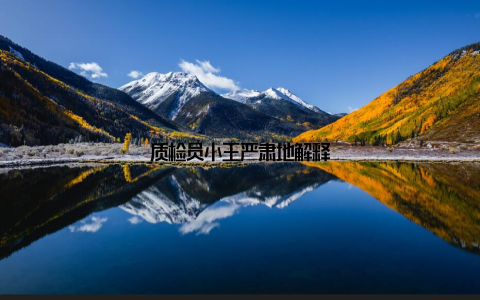 质检员小王严肃地解释