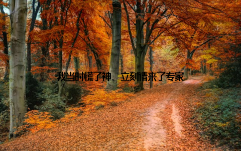 我当时慌了神, 立刻请来了专家