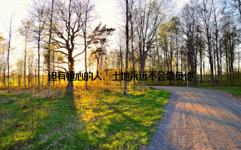 但有恒心的人, 土地永远不会辜负他